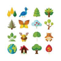 Nature Icon Set Collection Illustration vector