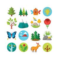 Nature Icon Set Collection Illustration vector