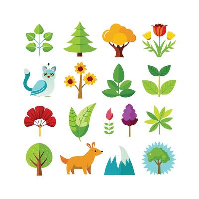 Nature Icon Set Collection Illustration
