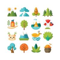 Nature Icon Set Collection Illustration vector