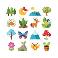 Nature Icon Set Collection Illustration vector