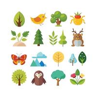 Nature Icon Set Collection Illustration vector
