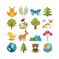 Nature Icon Set Collection Illustration vector