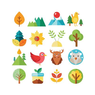 Nature Icon Set Collection Illustration