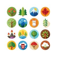 Nature Icon Set Collection Illustration vector