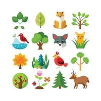 Nature Icon Set Collection Illustration vector