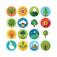 Nature Icon Set Collection Illustration vector