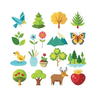 Nature Icon Set Collection Illustration