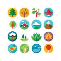 Nature Icon Set Collection Illustration vector