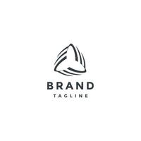 Minimalist Swirling Triangle Lines Logo Design. Minimalist Lines Swirling Form Triangle Pattern Logo Design. vector