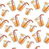 Summer seamless pattern with cocktail. Flying background for congratulations, invitations, wrapping paper production, textiles and web design. vector
