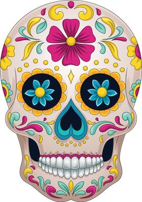 Day of the dead, colorful sugar skull
