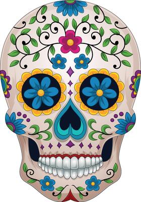 Day of the dead, colorful sugar skull