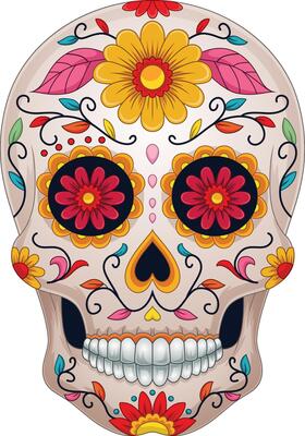 Day of the dead, colorful sugar skull