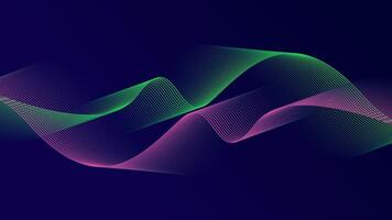 Abstract glowing wave lines on dark blue background. Dynamic wave pattern. Modern flowing wavy lines. Futuristic technology concept. Suit for banner, poster, cover, brochure, flyer, website vector