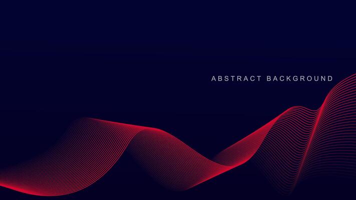 Abstract red wave line pattern on dark blue background. Futuristic technology concept. Suit for banner, poster, cover, brochure, flyer, website