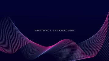 Abstract glowing wave lines on dark blue background. Dynamic wave pattern. Modern flowing wavy lines. Futuristic technology concept vector