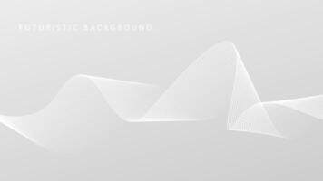 Futuristic gray white abstract background with shining wave lines pattern for banner, wallpaper, cover. illustration vector