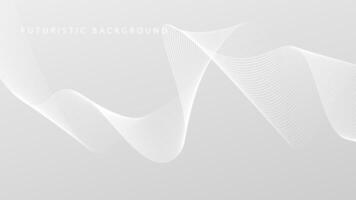 Futuristic gray white abstract background with shining wave lines pattern for banner, wallpaper, cover. illustration vector