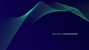Abstract glowing wave lines on dark blue background. Dynamic wave pattern. Modern flowing wavy lines. Futuristic technology concept. Suit for banner, poster, cover, brochure, flyer, website vector