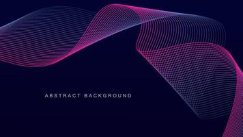 Abstract glowing wave lines on dark blue background. Dynamic wave pattern. Modern flowing wavy lines. Futuristic technology concept vector