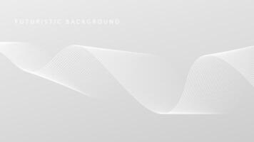 Futuristic gray white abstract background with shining wave lines pattern for banner, wallpaper, cover. illustration vector