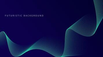 Abstract glowing wave lines on dark blue background. Dynamic wave pattern. Modern flowing wavy lines. Futuristic technology concept. Suit for banner, poster, cover, brochure, flyer, website vector