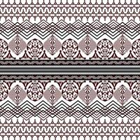 Thai cloth pattern, light brown A unique saree with an ancient fabric pattern. vector