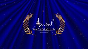 Elegant Blue and Gold Award Background with Golden Laurel Wreath. luxurious blue backdrop adorned with a shimmering gold laurel wreath vector