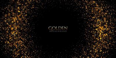 Scattered Golden bokeh particles dark background vector