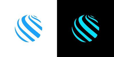 Global globe world tech icon logo abstract earth company digital vector