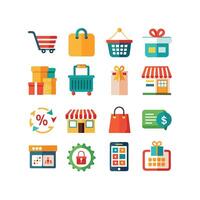 Retail and Shopping Icon Set Collection Illustration vector