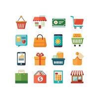 Retail and Shopping Icon Set Collection Illustration vector