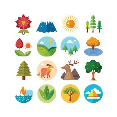Nature Icon Set Collection Illustration