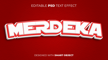 Text Effect of Merdeka Indonesia Independence Day Editable for Title, Copy, Poster, Event, Marketing, 3D Text, Caption, Style psd