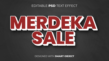 Text Effect of Merdeka Sale Indonesia Independence Day Editable for Title, Copy, Poster, Event, Marketing, 3D Text, Caption, Style psd