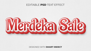 Text Effect of Merdeka Sale Indonesia Independence Day Editable for Title, Copy, Poster, Event, Marketing, 3D Text, Caption, Style psd