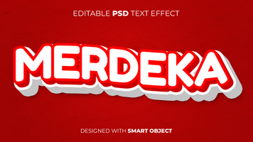 Text Effect of Merdeka Indonesia Independence Day Editable for Title, Copy, Poster, Event, Marketing, 3D Text, Caption, Style psd
