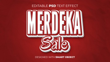 Text Effect of Merdeka Sale Indonesia Independence Day Editable for Title, Copy, Poster, Event, Marketing, 3D Text, Caption, Style psd