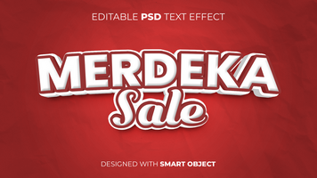 Text Effect of Merdeka Sale Indonesia Independence Day Editable for Title, Copy, Poster, Event, Marketing, 3D Text, Caption, Style psd