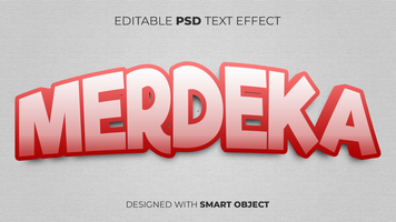Text Effect of Merdeka Indonesia Independence Day Editable for Title, Copy, Poster, Event, Marketing, 3D Text, Caption, Style psd