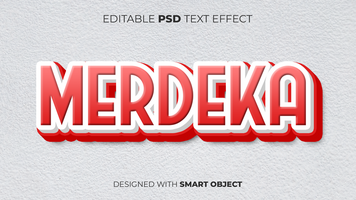 Text Effect of Merdeka Indonesia Independence Day Editable for Title, Copy, Poster, Event, Marketing, 3D Text, Caption, Style psd