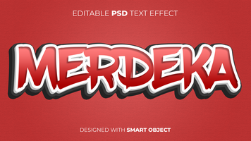 Text Effect of Merdeka Indonesia Independence Day Editable for Title, Copy, Poster, Event, Marketing, 3D Text, Caption, Style psd