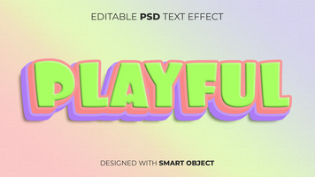 Text Effect of Playful Editable for Title, Copy, Poster, Event, Marketing, 3D Text, Caption, Style psd