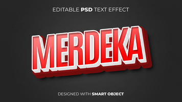 Text Effect of Merdeka Indonesia Independence Day Editable for Title, Copy, Poster, Event, Marketing, 3D Text, Caption, Style psd