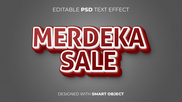Text Effect of Merdeka Sale Indonesia Independence Day Editable for Title, Copy, Poster, Event, Marketing, 3D Text, Caption, Style psd