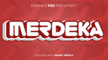 Text Effect of Merdeka Indonesia Independence Day Editable for Title, Copy, Poster, Event, Marketing, 3D Text, Caption, Style psd