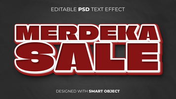 Text Effect of Merdeka Sale Indonesia Independence Day Editable for Title, Copy, Poster, Event, Marketing, 3D Text, Caption, Style psd