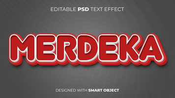 Text Effect of Merdeka Indonesia Independence Day Editable for Title, Copy, Poster, Event, Marketing, 3D Text, Caption, Style psd