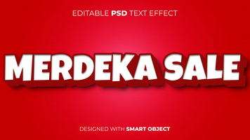 Text Effect of Merdeka Sale Indonesia Independence Day Editable for Title, Copy, Poster, Event, Marketing, 3D Text, Caption, Style psd